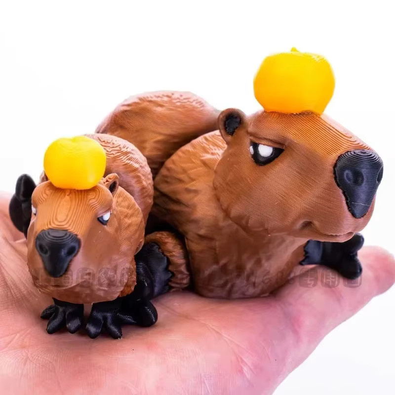 Bewegliche Capybara-Actionfigur von SHINEHENG, 3D-gedrucktes Tierornament zur Dekoration - Bild 3