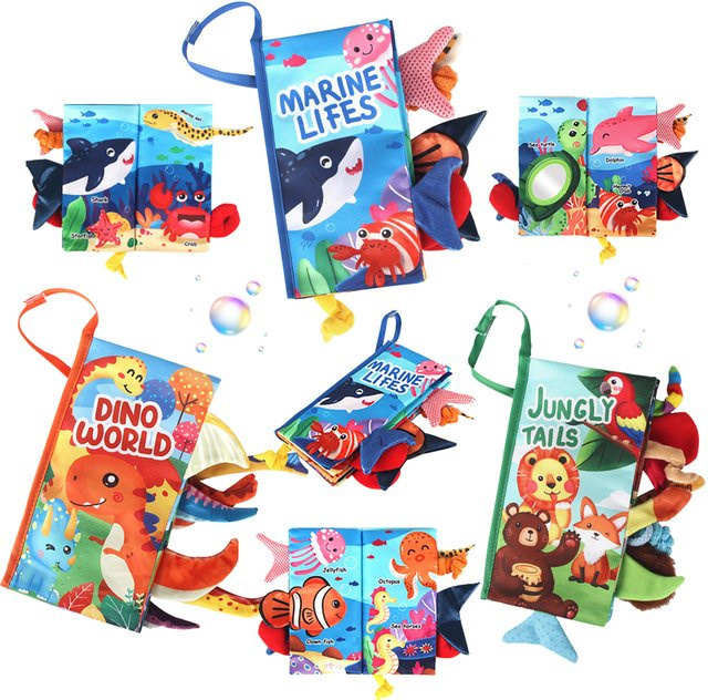 Babybücher Spielzeug, Fühl- und Knisterbücher, ab 0 Jahre, Plüsch / Textil, Bunt / Mehrfarbig - Bild 1