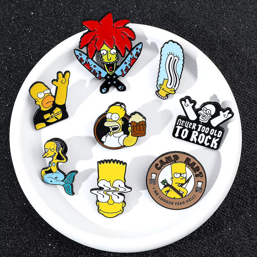 Simpsons-Familie Emaille-Pins, Western-Stil, Unisex - Bild 4