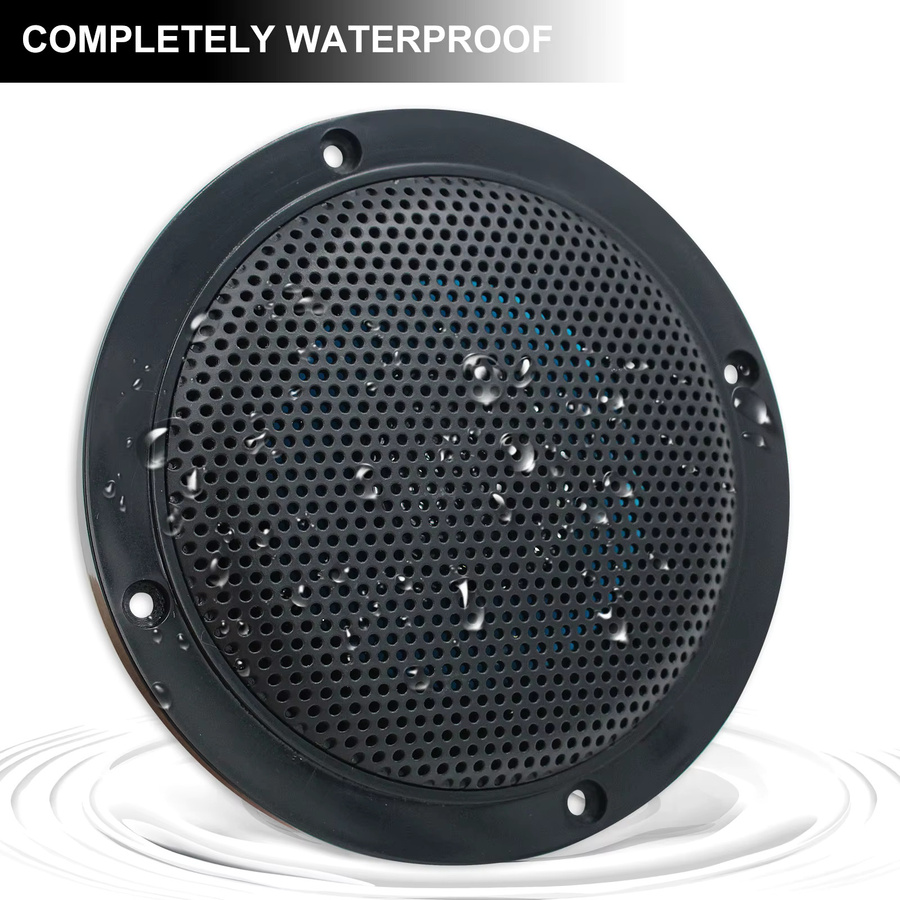 Herdio 4 Zoll Bluetooth Marine Boot Deckenlautsprecher 320W wasserdicht, 4er Set, Schwarz - Bild 3