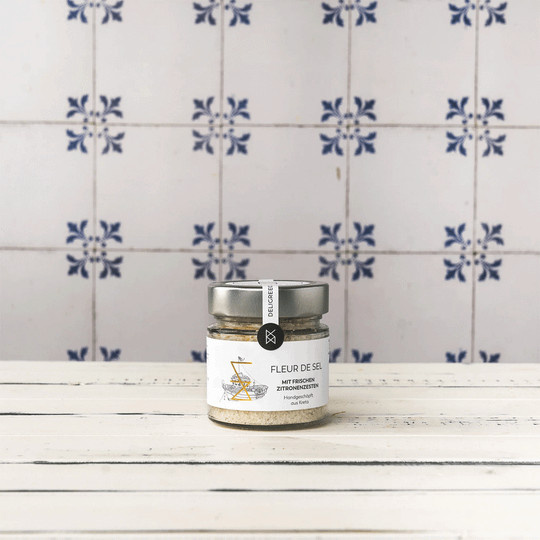 Deligreece Fleur de Sel mit frischen Zitronenzesten 160 g - Bild 1