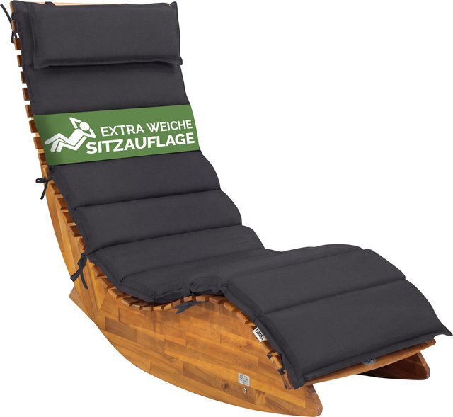 DETEX Auflage für Saunaliege aus Polyester in Anthrazit, B/T/H: 177 x 58 x 7 cm, wasserabweisend - Bild 1