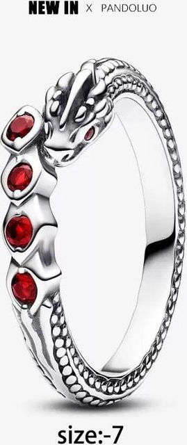 Drachenanhänger 925 Silber, Perle, Zirkonia, Rubin, Damen - Bild 1