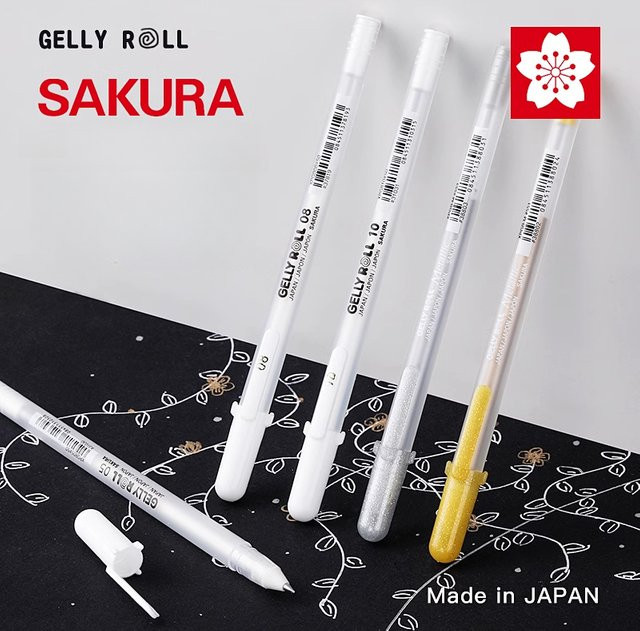 Sakura Gelly Roll Gelstifte in Weiß, leuchtende Gel-Tintenstifte für Skizzen und Highlights, 3 bis 5 Stück - Bild 1