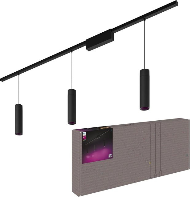 Philips Hue Perifo Basis-Set 3-flammige LED-Pendelleuchte Schienensystem Schwarz - Bild 1