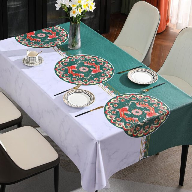 Wasserdichte und ölresistente PVC Tischdecke von Yiran Furniture, rechteckig, B: 90 cm, L: 150 cm - Bild 1