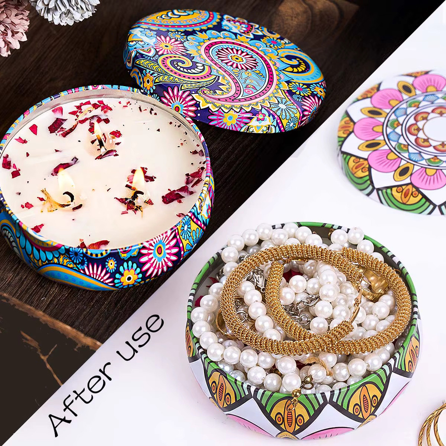 UDOCOOL Vintage Duftkerze aus Sojawachs im Glas mit Blumenduft in Beige und Multicolour - Bild 4