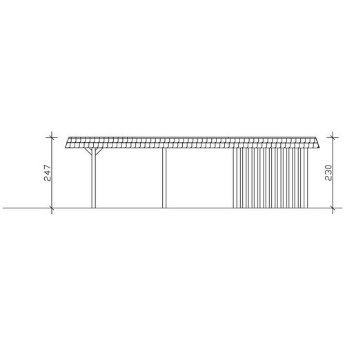 Skan Holz Carport Wendland Eiche hell mit Anbau und Alu-Dach Blende Schwarz B/T: 409 x 870 cm - Bild 2