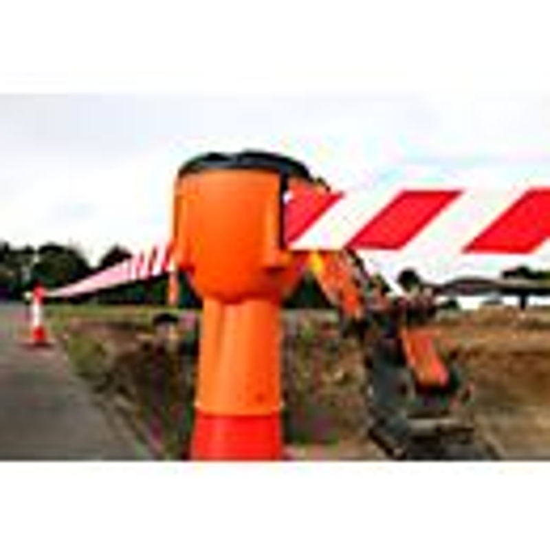 RS-GUIDESYSTEMS Leitkegelaufsatz Allroundline ALCT-O in Orange mit rot-weiß gestreiftem Gurtband, Gurtauszugslänge: 9 m, H 25,0 cm x B 12,5 cm - Bild 3
