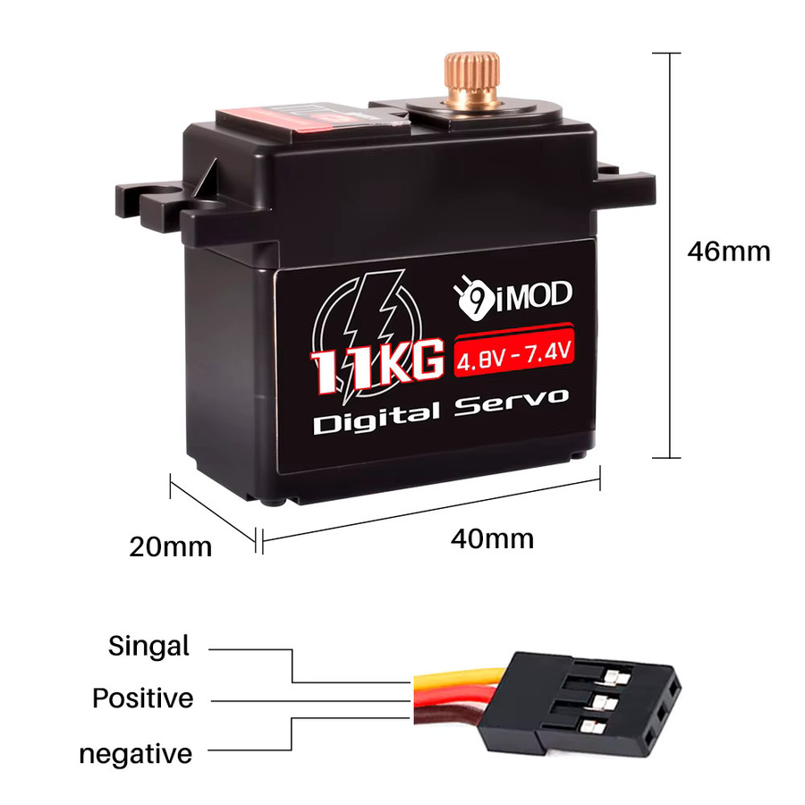 9IMOD Digital Servo, Metal Gear, RC Servo, 4,8V-7,4V, für 1/16 Auto Flugzeug Starrflügel - Bild 3