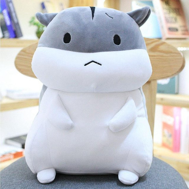 Yiran Health & Beauty Hamster Stofftier, Plüschtier, Grau, 40cm - Bild 1