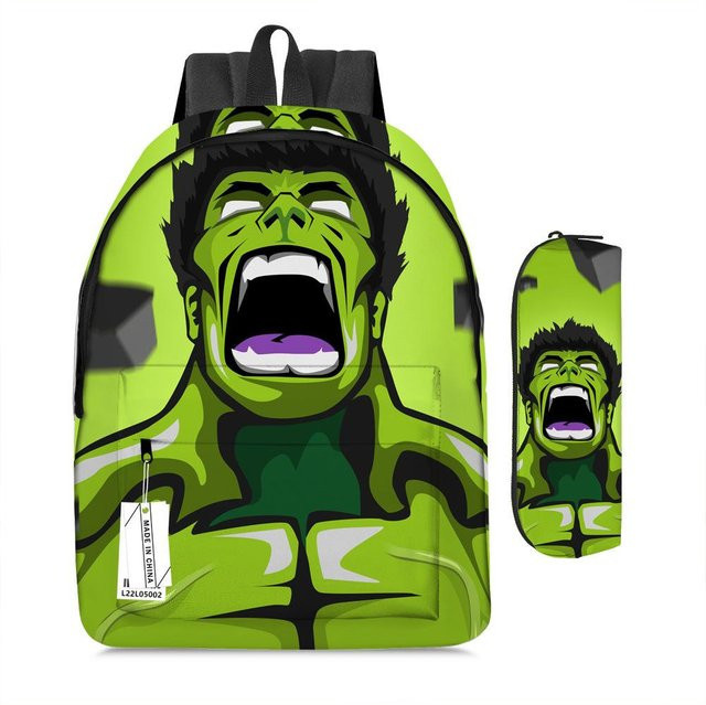 3-teiliges Schulrucksack-Set in Grün aus Oxford-Stoff mit Schultasche und Federmäppchen - Bild 1