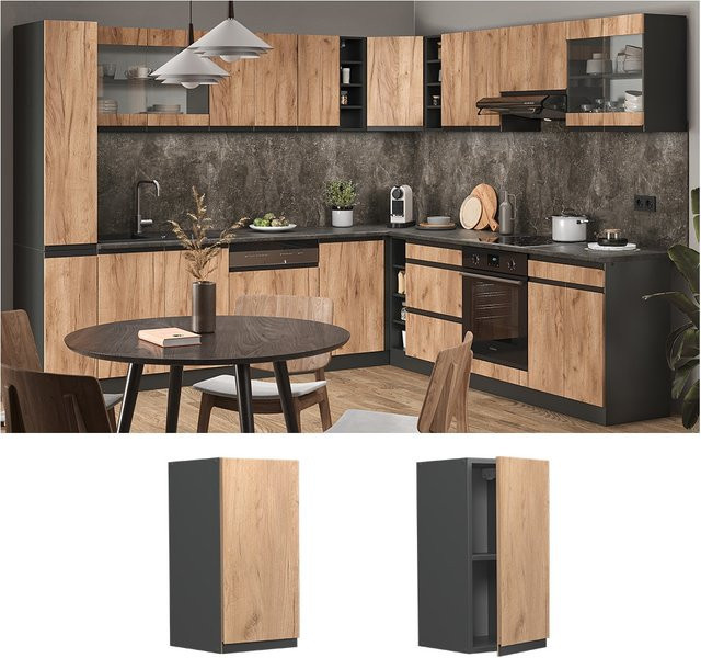 Vicco Hängeschrank R-Line Küchenschrank in Anthrazit und Eiche modern - Bild 1