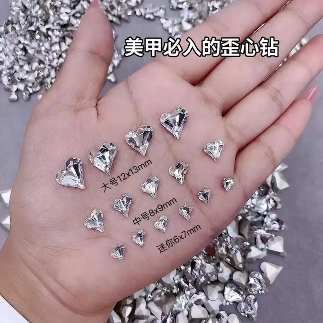 Zhou Nailart Herz-Nagelsteine, 200 Stück, glänzend - Bild 1