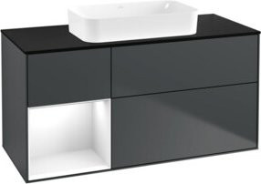 V&B Finion Waschtischunterschrank mit Wandbeleuchtung in Weiß lackiert, B/T: 120 x 60 cm - Bild 1