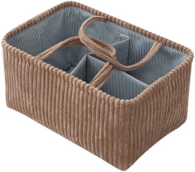 KAIDA Stoffaufbewahrungskorb mit Griff für Babykleidung und Windeln, braun, B/T/H: 26,0 x 18,0 x 38,0 cm - Bild 1