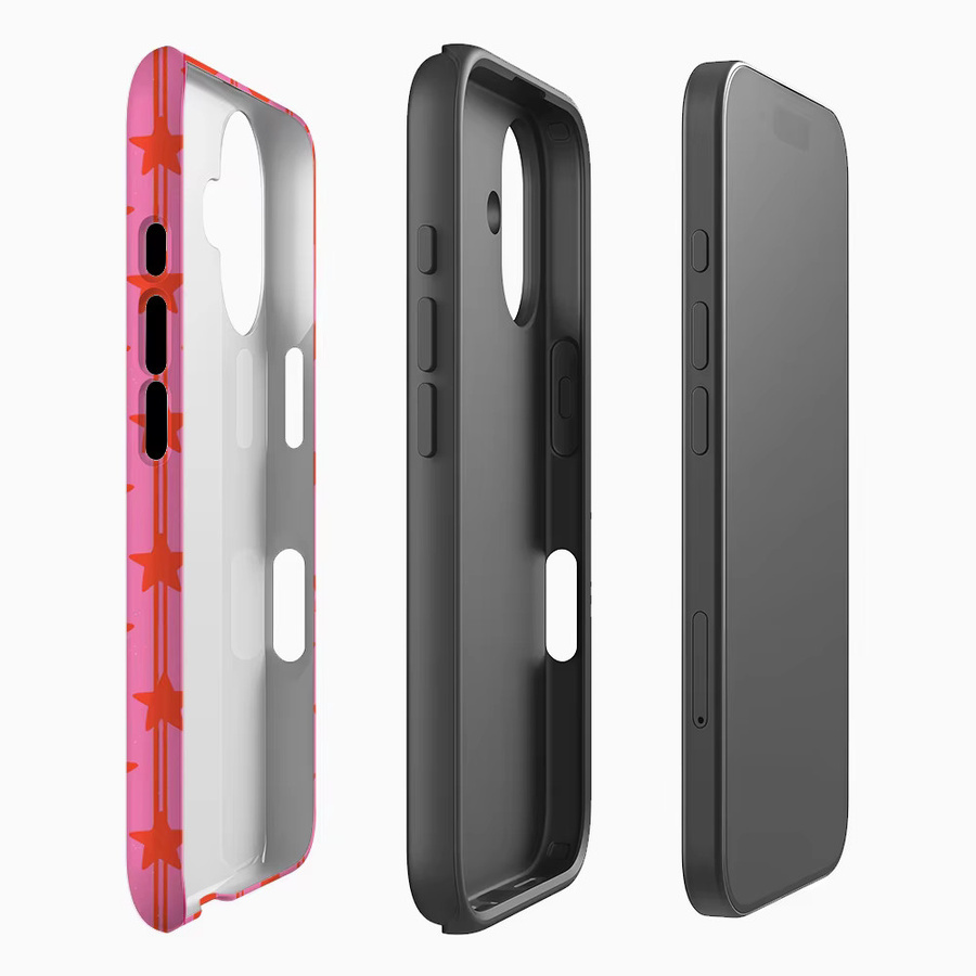 Potdemiel Pink Star Magnetische Handyhülle für iPhone 17 16 15 14 13 Pro Max Plus, Robuste Einzel- und Doppelschicht-Schutzhülle in Pink - Bild 2