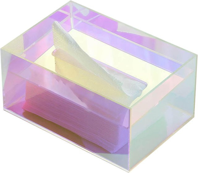 Taschentuchboxhalter aus Acryl von OutsideWorld in Pink und Transparent für Wohnzimmer und Waschraum - Bild 1