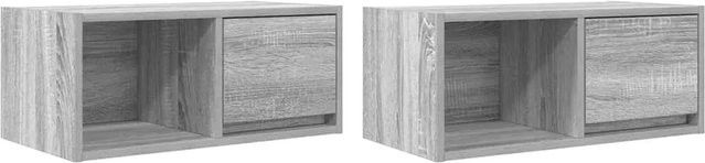 vidaXL TV-Schränke Set aus Holzwerkstoff in Grau Sonoma, 2 Stück, Wandmontage, B: 60 cm, T: 31 cm, H: 25,5 cm - Bild 1