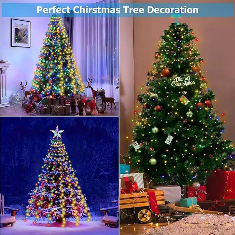 Feimefeiyou LED Stern-Lichterkette in Multicolour zur dekorativen Weihnachtsbaum-Beleuchtung - Bild 1
