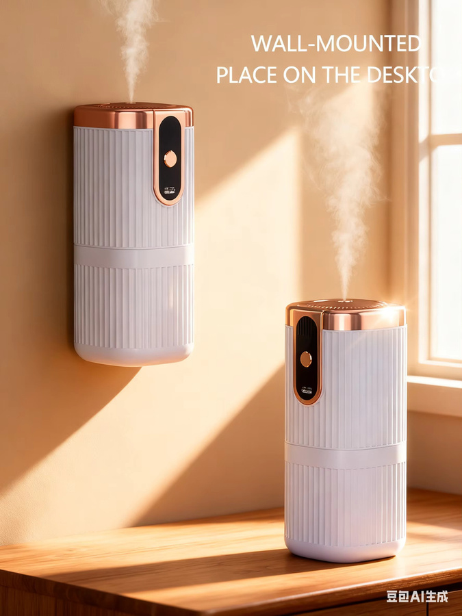 Wiederaufladbarer Mini-Diffusor für ätherische Öle in Weiß mit 5-Gang-Aromatherapiefunktion für Heim, Auto und Büro - Bild 5