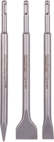 Wolfcraft Meißel-Set aus Stahl, 3-teilig, SDS-plus, grau/silber, Länge: 250 mm - Bild 1