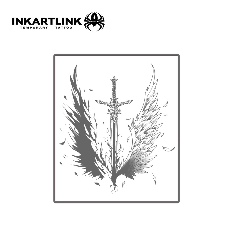 INKARTLINK Temporärer Tattoo-Aufkleber, Schwert-Motiv, wasserfest - Bild 3