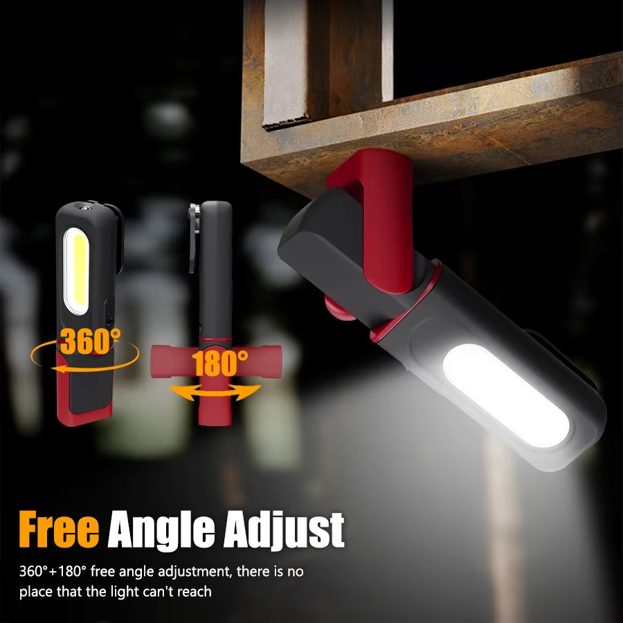 Heinast Magnetische COB-LED-Arbeitsleuchte in Schwarz, USB-wiederaufladbare Camping-Taschenlampe mit eingebautem Akku - Bild 4