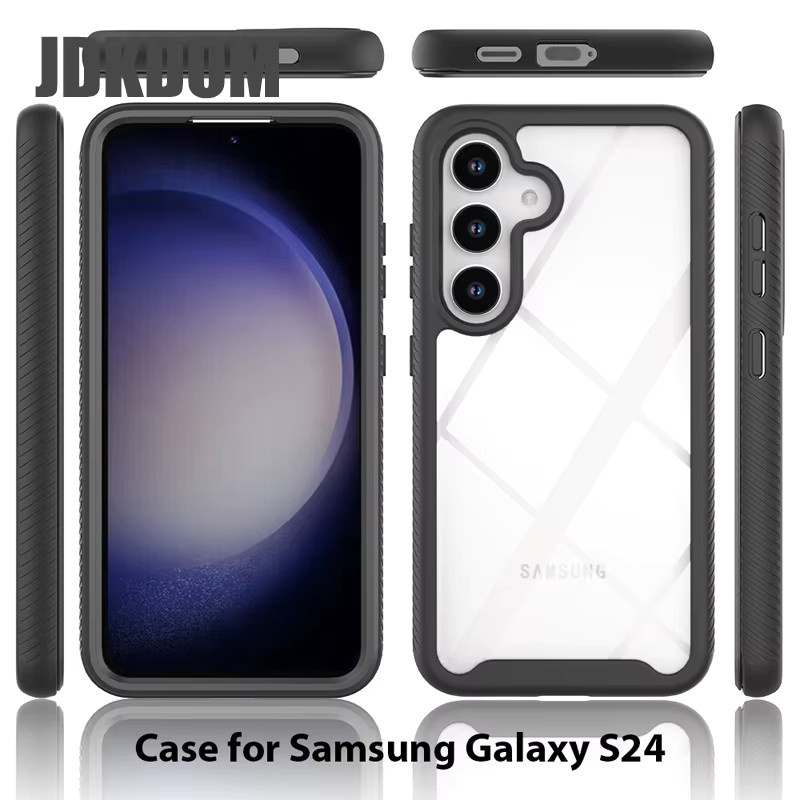 JDKDOM Stoßfeste Panzerhülle mit Vorderrahmenabdeckung für Samsung Galaxy S26 S25 S24 S23 Ultra S24 FE S25 Plus S24 Plus S23 Plus in Schwarz - Bild 3