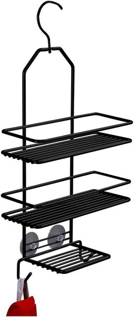 Euroshowers Duschablage Hängeregal mit 3 Ebenen in Schwarz Matt - Bild 1