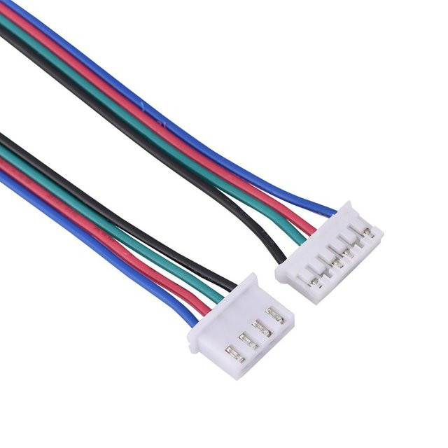 KONNWEI HX2.54 Doppelklemmen-Drahtkabel für 3D-Drucker-Schrittmotoren, 4pin und 6pin, Weiß, Länge: 500 mm - Bild 1