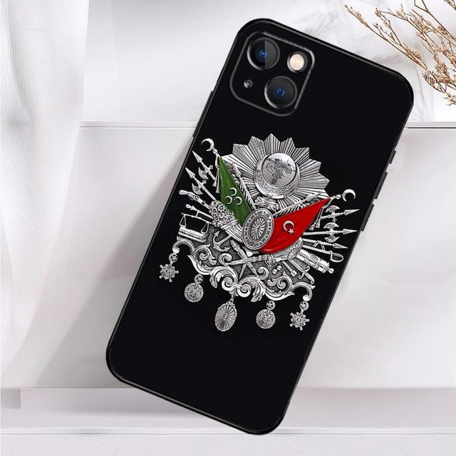 Stoßfeste iPhone Schutzhülle mit Osmanisches Reich Wappen in Schwarz für verschiedene iPhone Modelle - Bild 1