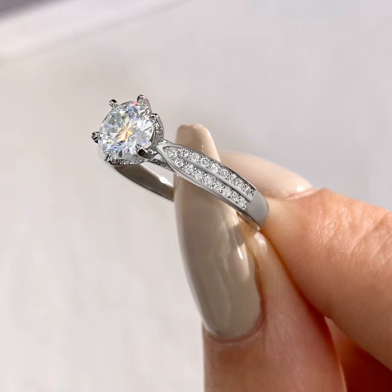 DWJ Ring, 925 Silber, Moissanit-Diamant, Damen - Bild 3