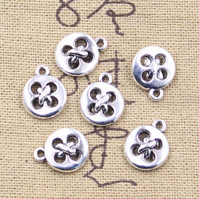 eunwol Anhänger Charms, antike silberne Farbe, 14x11mm, Unisex - Bild 1