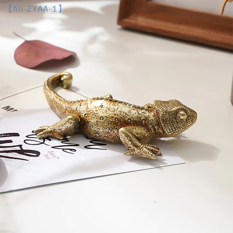 JETTING Gecko Wanddekoration Goldene Eidechse aus Kunstharz als Wandskulptur für Zuhause und Garten - Bild 3