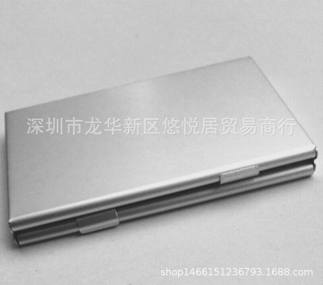 YY Visitenkartenhalter aus Aluminium im koreanischen Stil, Doppel-Schicht, Farben: Schwarz, Silber und Grau - Bild 1