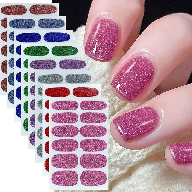jasibadan Nagelaufkleber, Glitzer, Schimmernd, Unisex - Bild 1