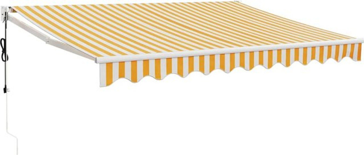 Elektrische Markise von vidaxl in Gelb und Weiß mit Kurbel, B: 300 cm, T: 250 cm - Bild 1