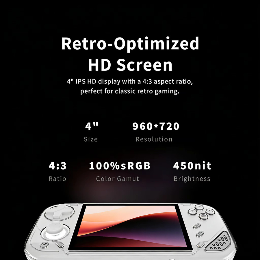 MINILOONG POCKET 1 Handheld-Spielkonsole mit 4 Zoll IPS-Bildschirm, White, Open-Source-System LOONG OS - Bild 4