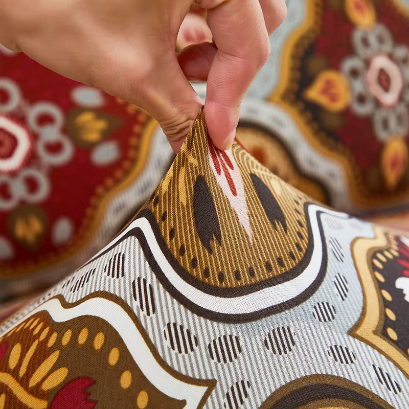 S-EMIGA Spandex Futon-Sofabezug mit Boho-Grafikdesign, elastischer Schonbezug für Doppelsitze, Mehrfarbig - Bild 4