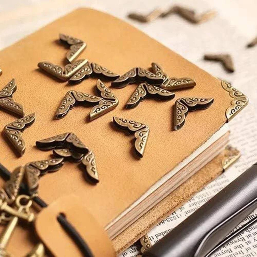 Ethereal Metall Buch Eckenschutz im Vintage-Stil für Scrapbook und Fotoalben, 100 Stück, Bronze - Bild 2