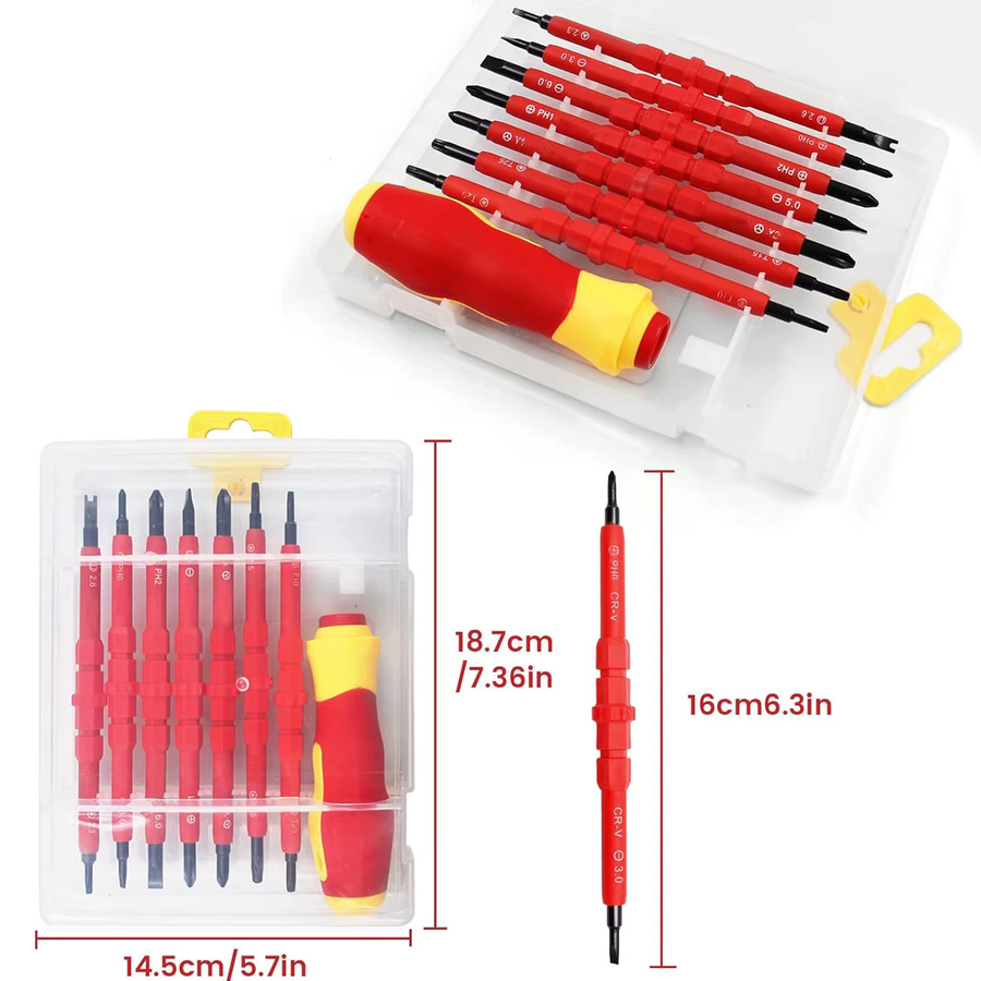 LUCHSHIY 8-in-1 Magnetischer Schraubendreher-Satz mit CRV-Bits für Schlitz, Phillips, Torx und Dreieck - Bild 5