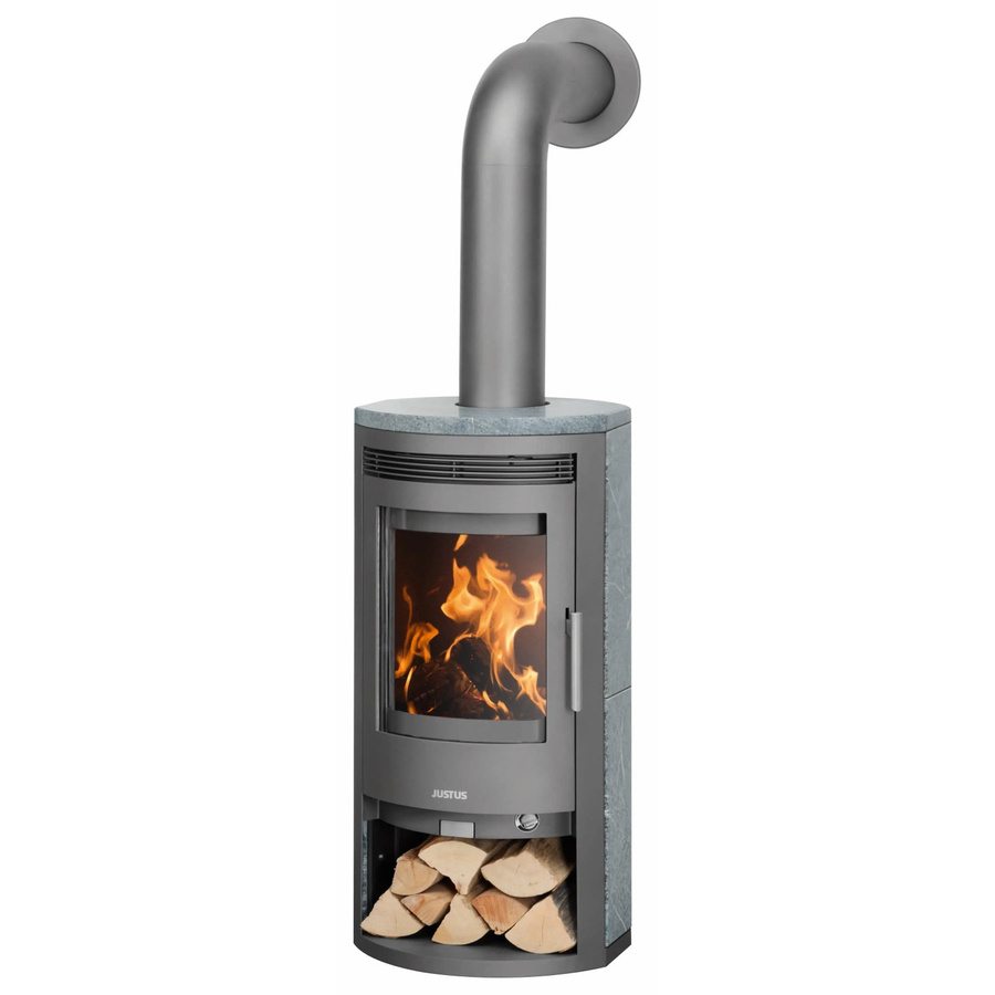 Justus Kaminofen Baltrum D 2.0 Speckstein in Schwarz und Grau mit 5,5 kW Leistung - Bild 2