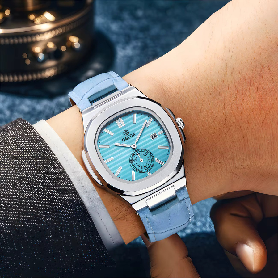 OGEDA Armbanduhr, Quarz, Edelstahl, Blau, Herren, 30 ATM - Bild 3