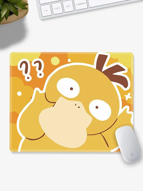Potdemiel Mauspad mit Anime Motiv aus PU Leder in Gelb für Kinder und Büro - Bild 1