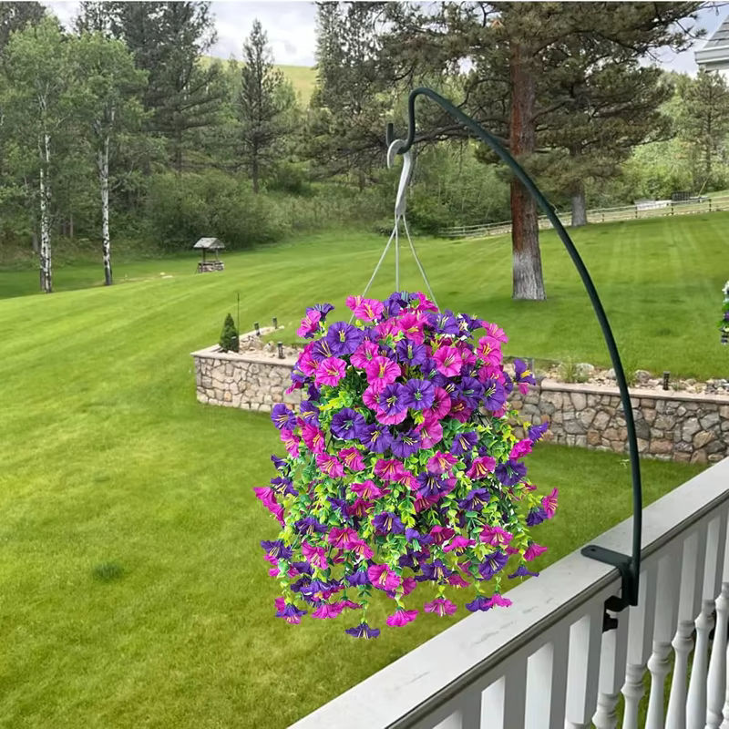2er-Set künstliche hängende Pflanzen von xunyihappy mit Morning Glory und Eukalyptus in Mehrfarbig für Garten, Hochzeit und Dekoration - Bild 3