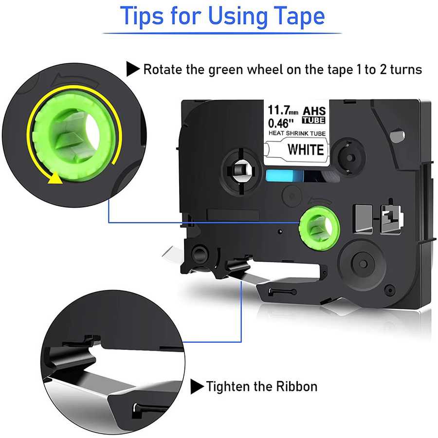 Brother Schrumpfschlauch-Band für P-touch Etikettiergeräte in Gelb und Weiß kompatibel mit HSe-231 HSe-211 HSe-221 HSe-631 PT-E550W E300 E500 P750WVP P900 P950W 7600 - Bild 2