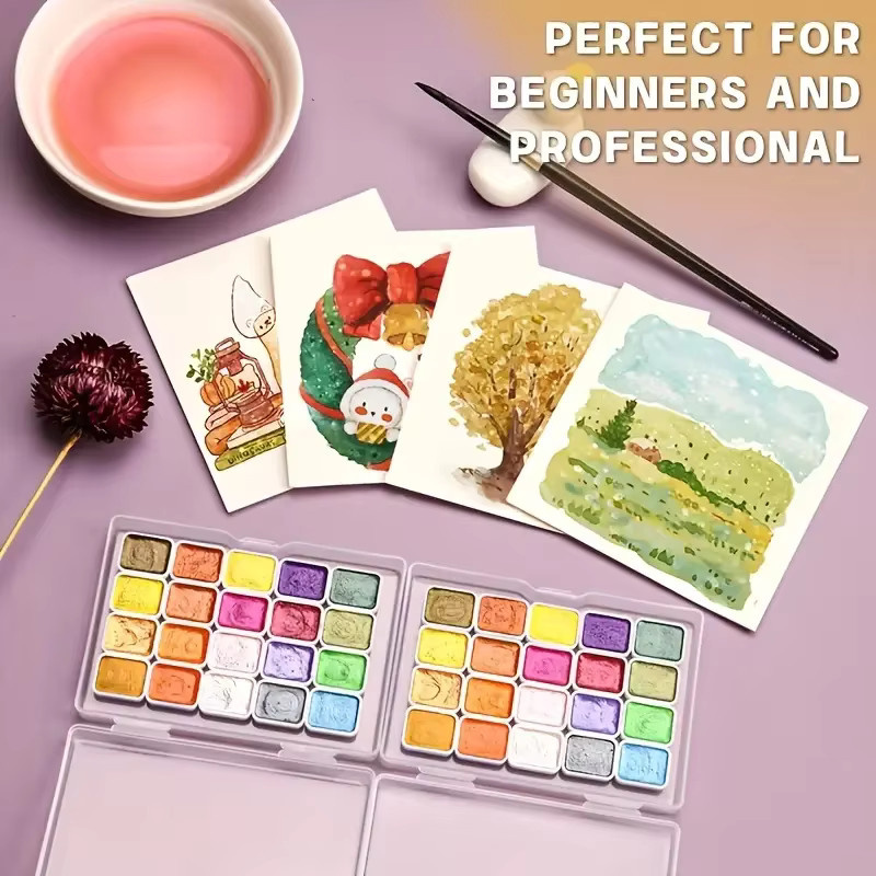 20-farbiges Perlen-Aquarellfarben-Set in Multicolour für traditionelle chinesische Malerei und Kalligraphie - Bild 1