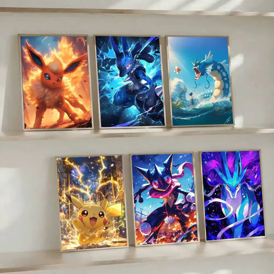 Bandai Pokemon Wandkunst Leinwandbild mit Pikachu Mewtwo und Charizard in Mehrfarbig - Bild 3