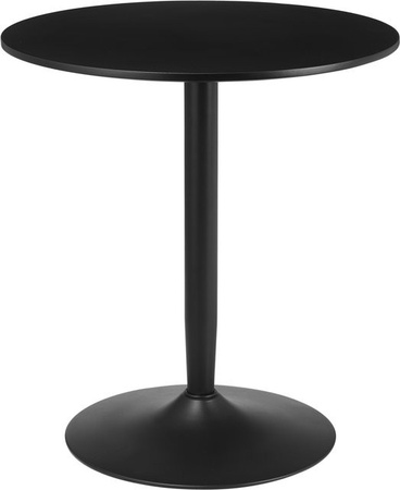 HOMCOM Runder Esstisch für 2 Personen in Schwarz, Moderner Küchentisch mit Stahlbein, Durchmesser: 70 cm, Höhe: 75 cm